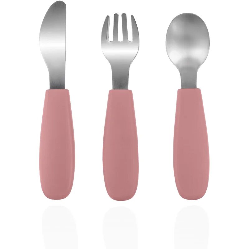 Zopa Silicone Children's Cutlery pribor za otroke 6 m+ Old Pink 3 kos