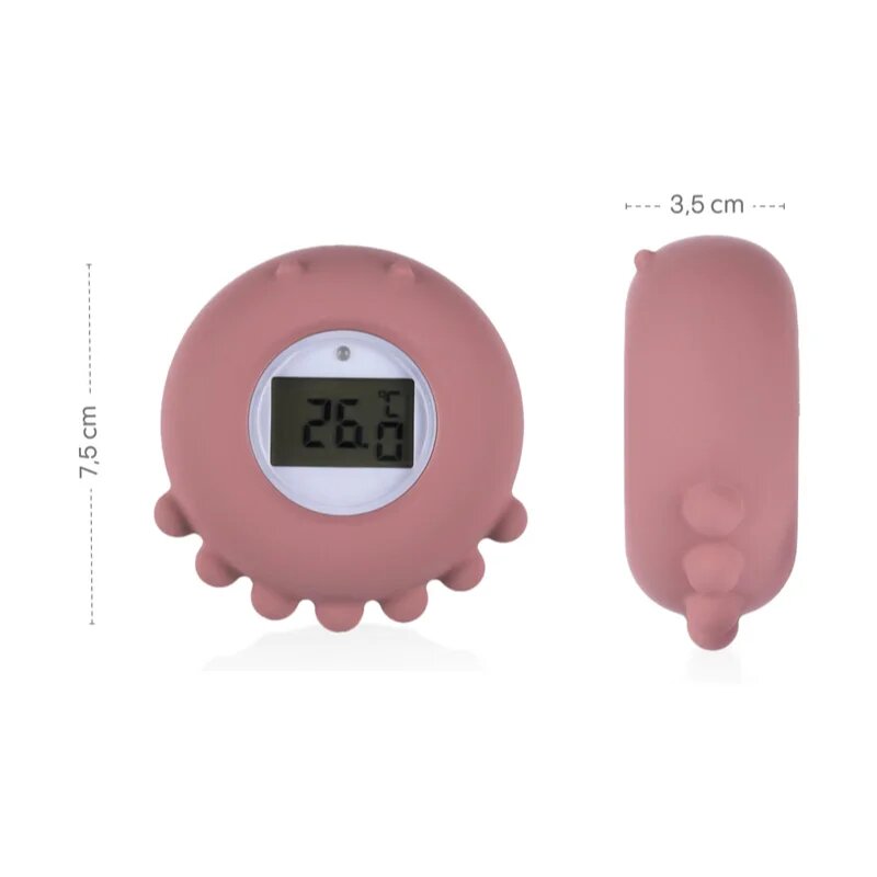 Zopa Silicone Digital Thermometer 2in1 digitalni termometer za v kad Old Pink 1 kos