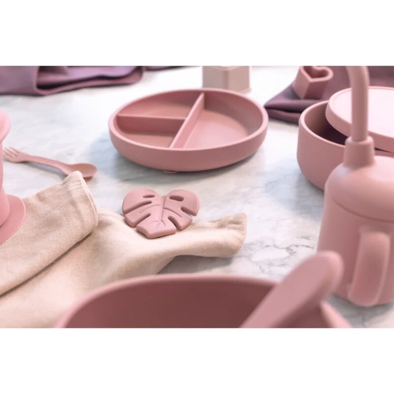 Zopa Silicone Divided Plate deljeni krožnik s priseskom Old Pink 1 kos