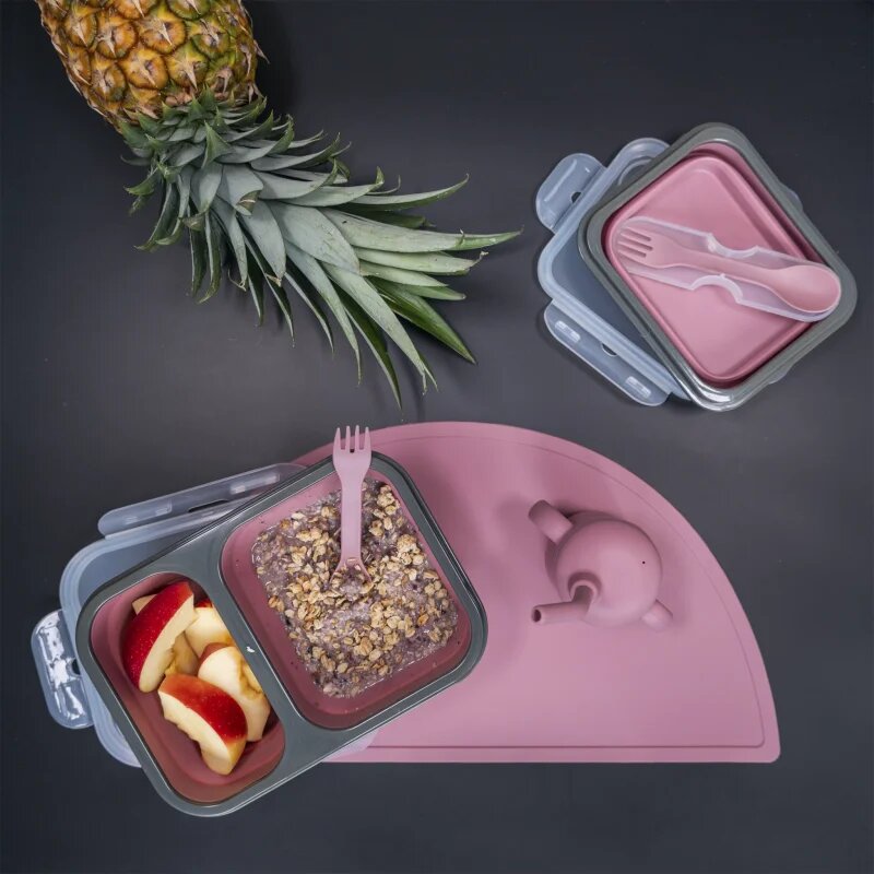 Zopa Silicone Lunch Box Small jedilni set Sand Beige 15x75 cm 1 kos