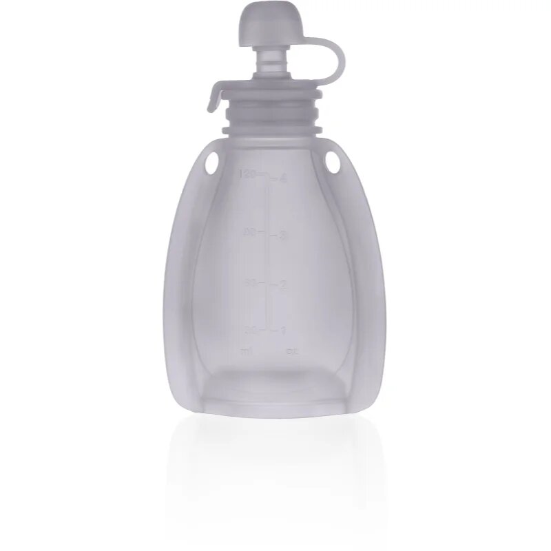 Zopa Silicone Refillable Baby Food Pouch vrečka za hrano 0 m+ Transparent Grey 120 ml