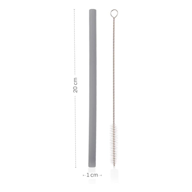 Zopa Silicone Straw silikonska slamica + krtača 6 m+ Old Pink 4 kos
