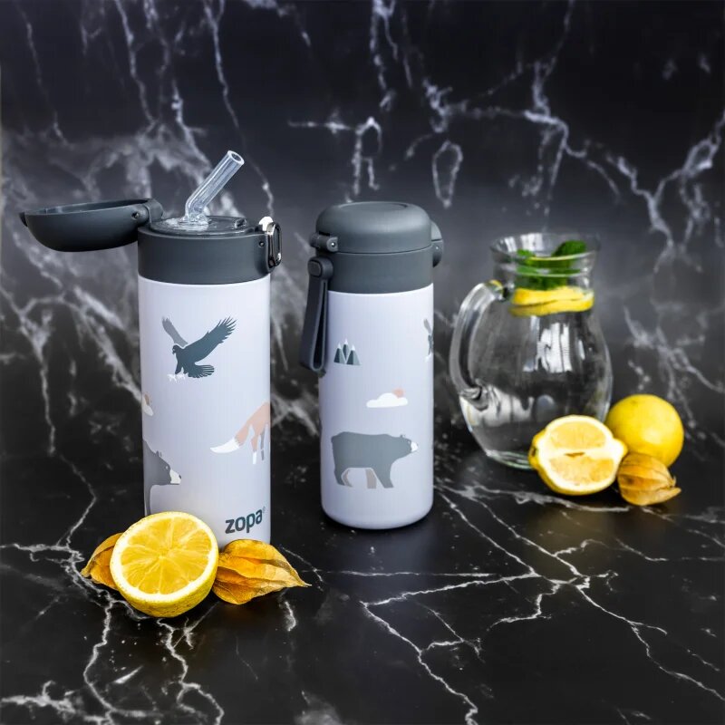 Zopa Thermo Bottle with Drinking Spout termovka s slamico Mountains 1 kos