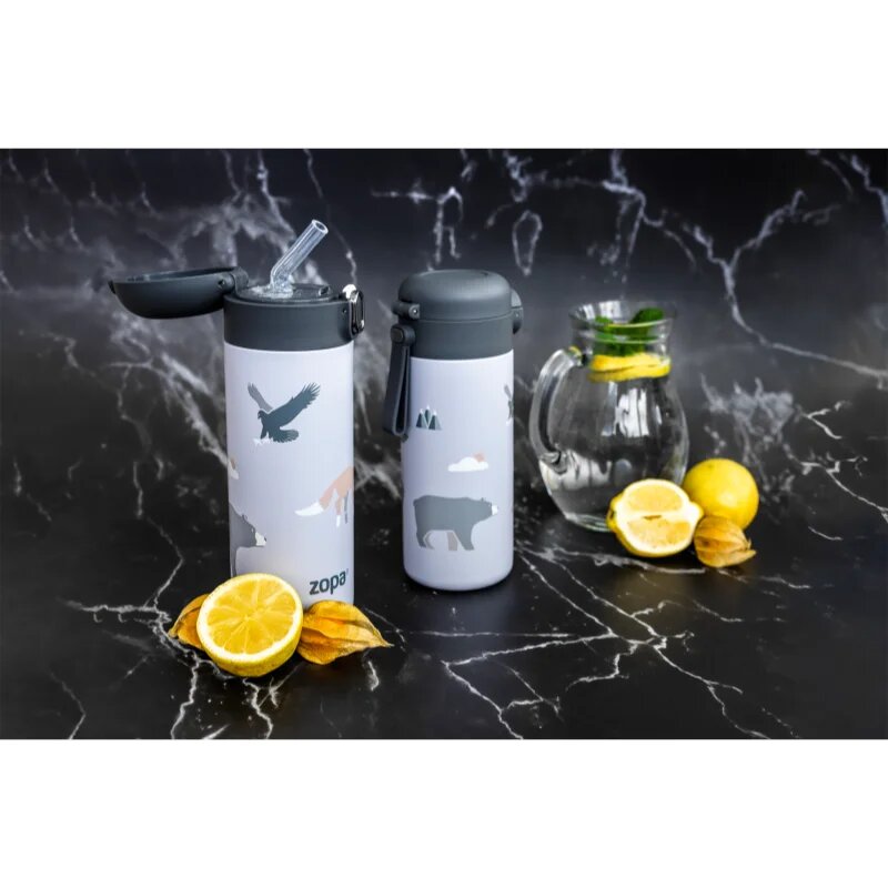Zopa Thermo Bottle with Drinking Spout termovka s slamico Mountains 1 kos