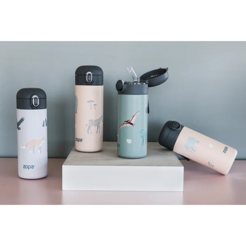 Zopa Thermo Bottle with Silicone Holder and Drinking Spout termovka s slamico Safari 1 kos