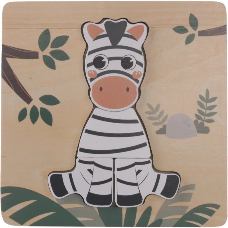 Zopa Wooden Puzzle Small sestavljanka iz lesa Zebra 1 kos