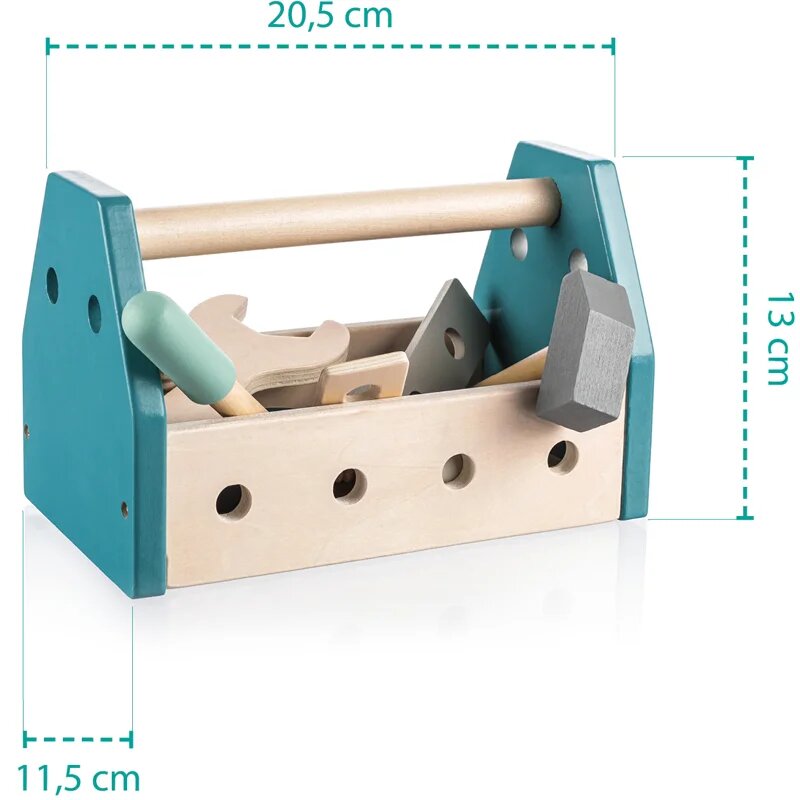 Zopa Wooden Tool Box set orodja Blue 14 kos